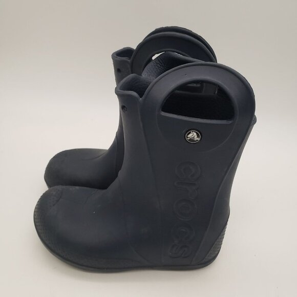 CROCS Kids Handle It Waterproof Boots Children’s size 13 Girls Boys Dark Blue - Picture 3 of 7